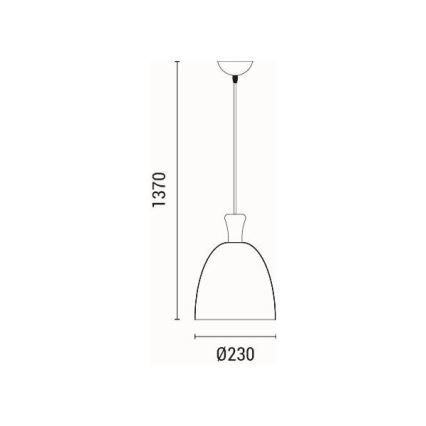 Luster na lanku 1xE27/15W/230V šedá pr. 23 cm