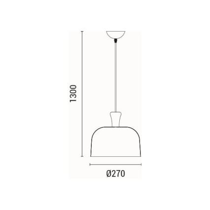 Luster na lanku 1xE27/15W/230V šedá pr. 27 cm