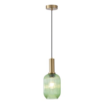 Luster na lanku 1xE27/15W/230V zelená pr. 13 cm