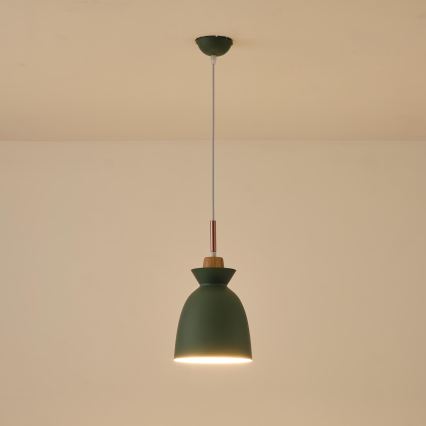 Luster na lanku 1xE27/15W/230V zelená pr. 19,5 cm