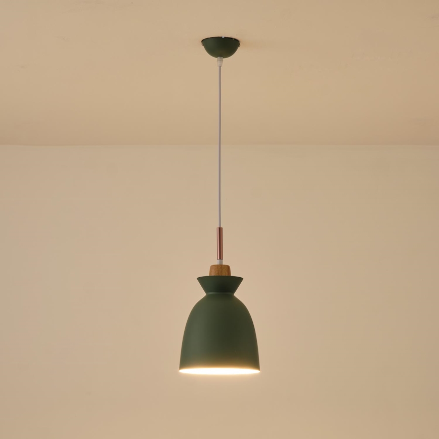 Luster na lanku 1xE27/15W/230V zelená pr. 19,5 cm