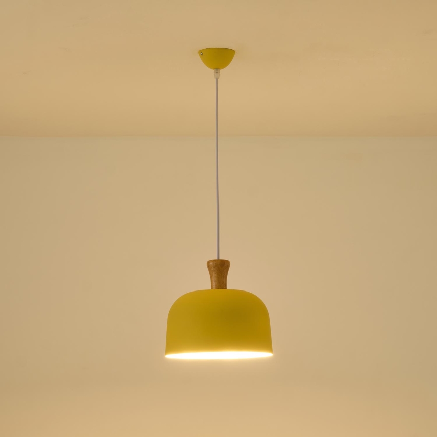 Luster na lanku 1xE27/15W/230V žltá pr. 27 cm