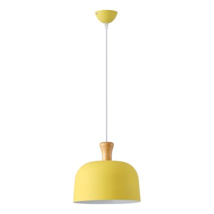 Luster na lanku 1xE27/15W/230V žltá pr. 27 cm