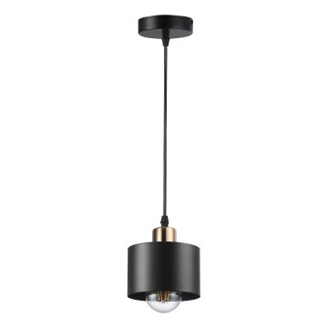 Luster na lanku 1xE27/35W/230V pr. 12 cm čierna/zlatá