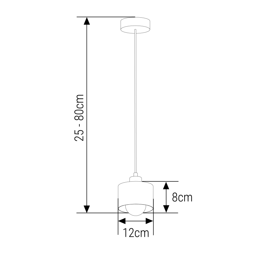 Luster na lanku 1xE27/35W/230V pr. 12 cm čierna/zlatá