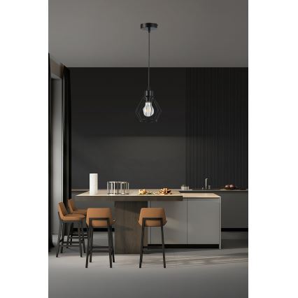 Luster na lanku 1xE27/35W/230V pr. 18 cm čierna