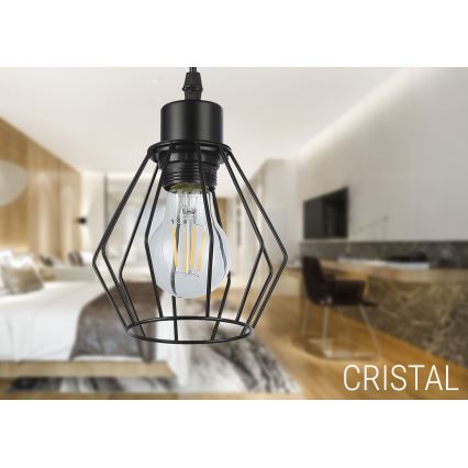 Luster na lanku 1xE27/35W/230V pr. 18 cm čierna