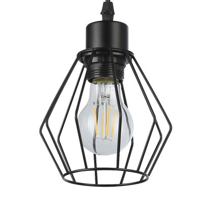 Luster na lanku 1xE27/35W/230V pr. 18 cm čierna