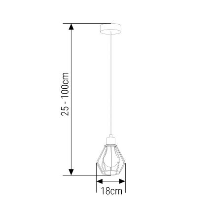 Luster na lanku 1xE27/35W/230V pr. 18 cm čierna