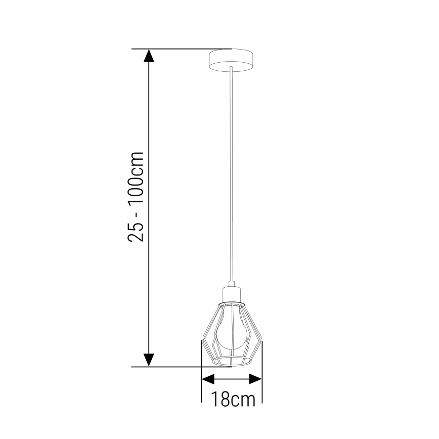 Luster na lanku 1xE27/35W/230V pr. 18 cm čierna