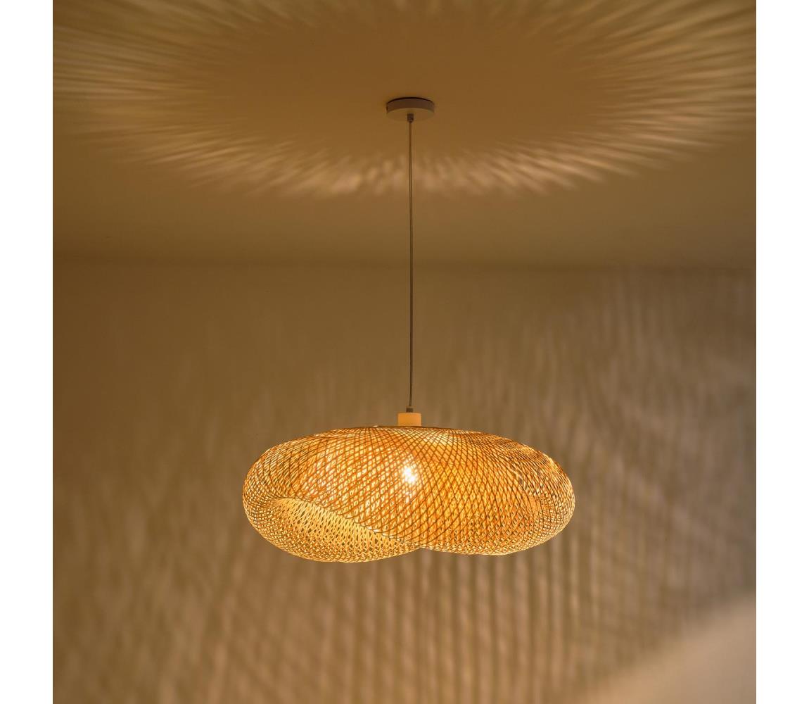 Eurolamp Luster na lanku 1xE27/40W/230V bambus