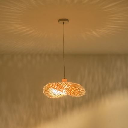 Luster na lanku 1xE27/40W/230V bambus