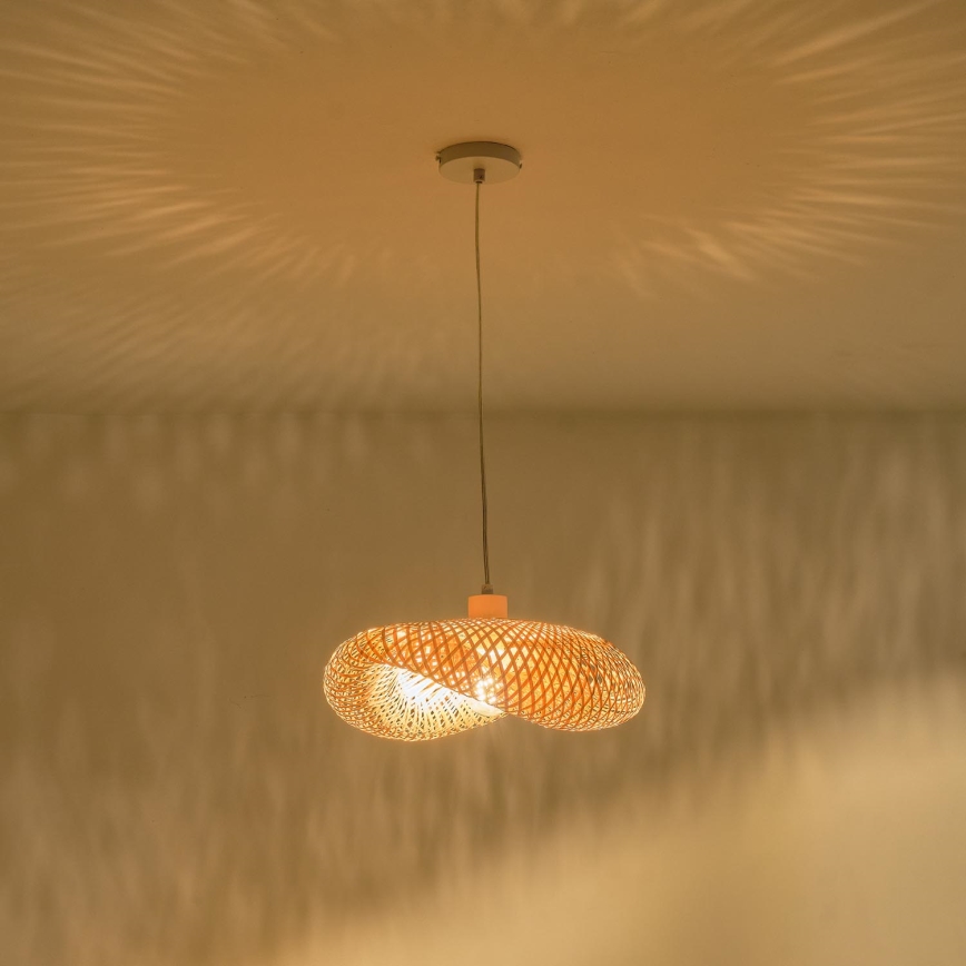 Luster na lanku 1xE27/40W/230V bambus