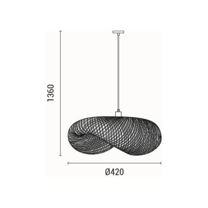 Luster na lanku 1xE27/40W/230V bambus