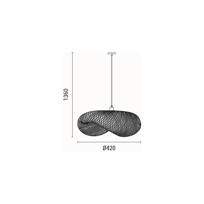 Luster na lanku 1xE27/40W/230V bambus