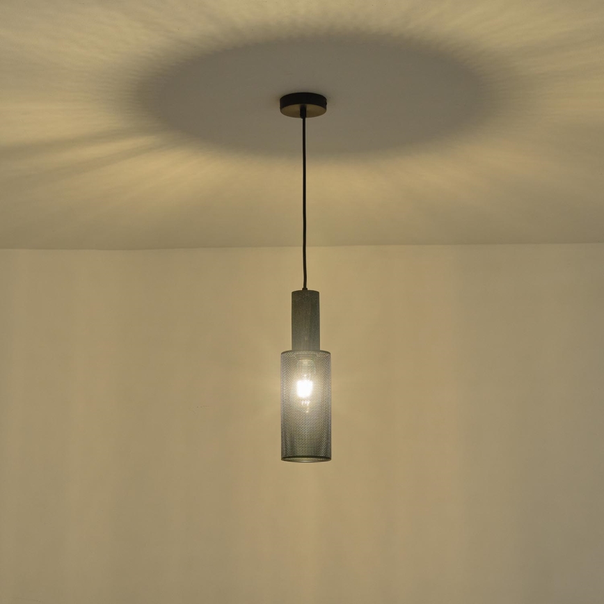 Luster na lanku 1xE27/40W/230V čierna