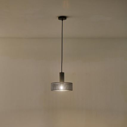 Luster na lanku 1xE27/40W/230V čierna