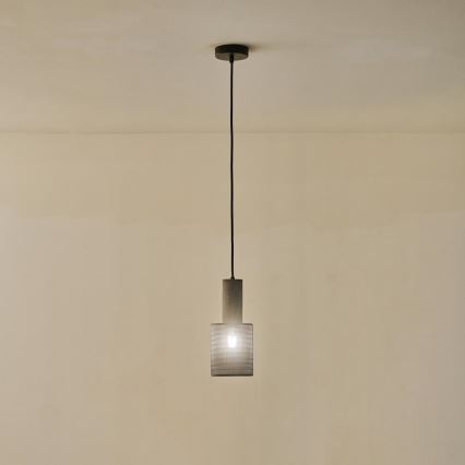 Luster na lanku 1xE27/40W/230V čierna