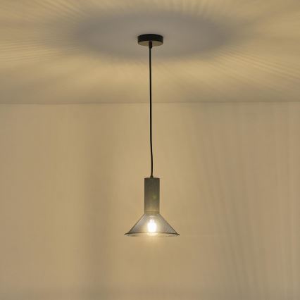 Luster na lanku 1xE27/40W/230V čierna