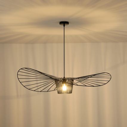 Luster na lanku 1xE27/40W/230V čierna