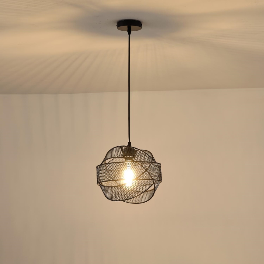 Luster na lanku 1xE27/40W/230V čierna
