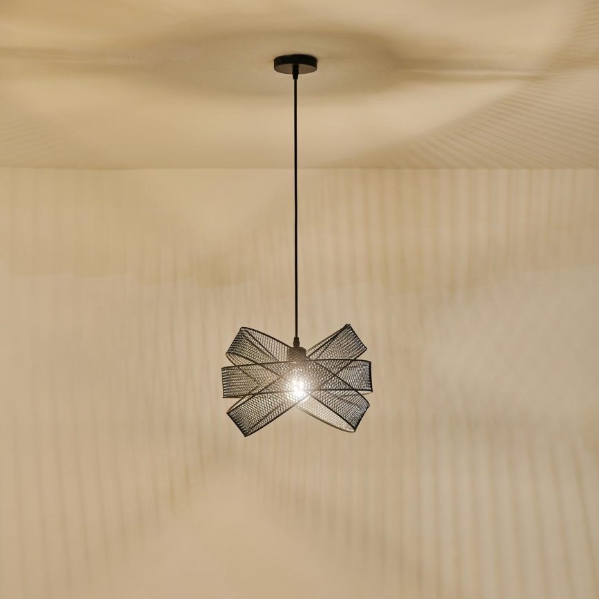 Luster na lanku 1xE27/40W/230V čierna