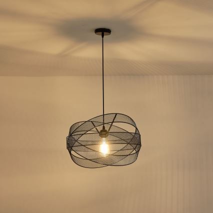 Luster na lanku 1xE27/40W/230V čierna