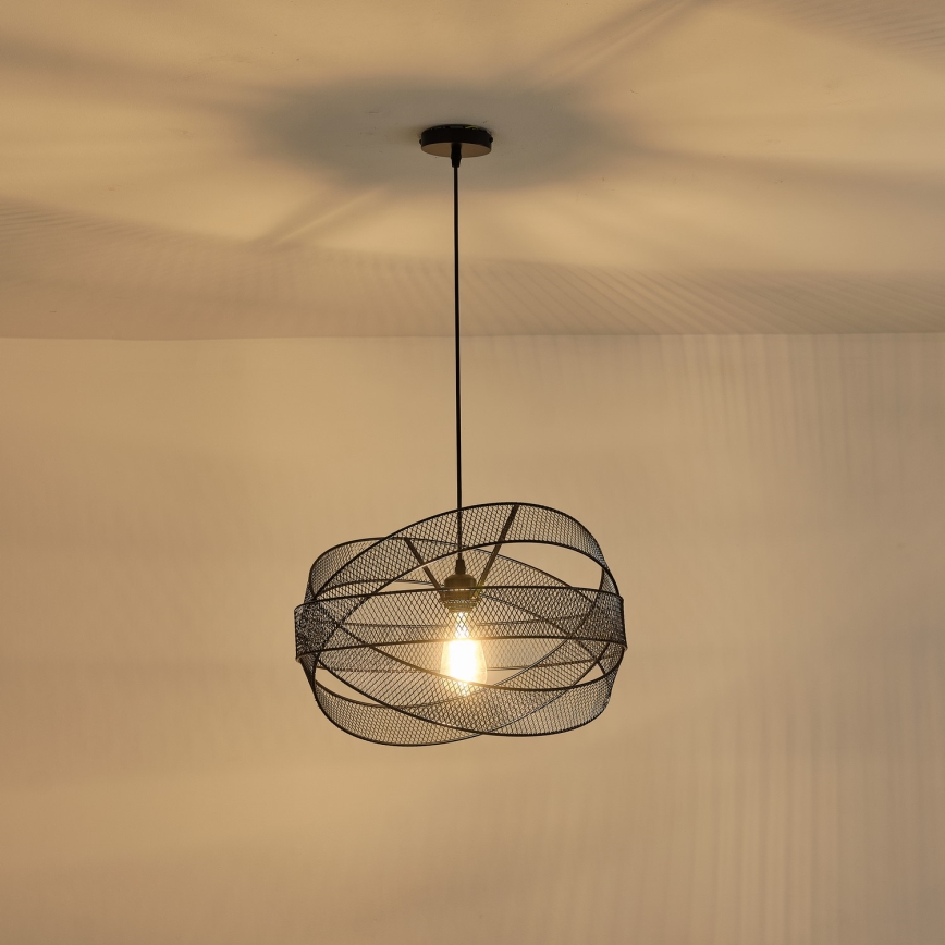 Luster na lanku 1xE27/40W/230V čierna
