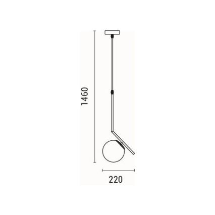 Luster na lanku 1xE27/40W/230V mosadz