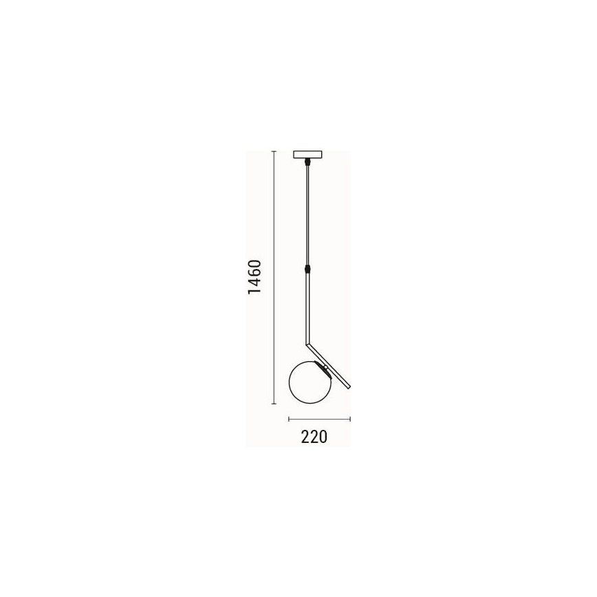 Luster na lanku 1xE27/40W/230V mosadz