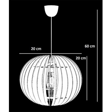 Luster na lanku 1xE27/60W/230V biela pr. 20 cm