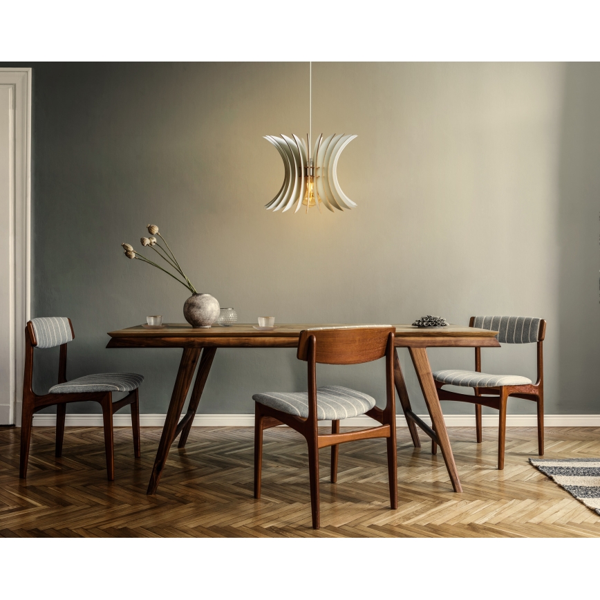 Luster na lanku 1xE27/60W/230V biela pr. 20 cm