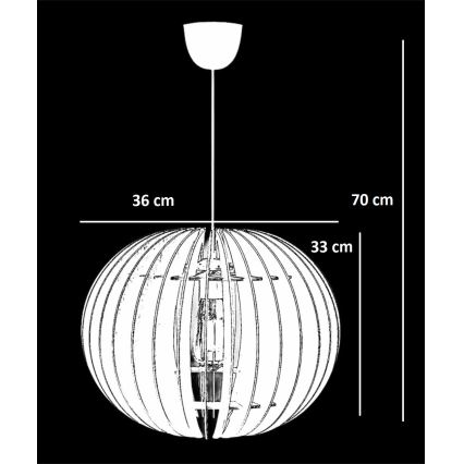 Luster na lanku 1xE27/60W/230V biela pr. 36 cm