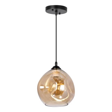 Luster na lanku 1xE27/60W/230V čierna/dymová
