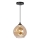 Luster na lanku 1xE27/60W/230V čierna/dymová