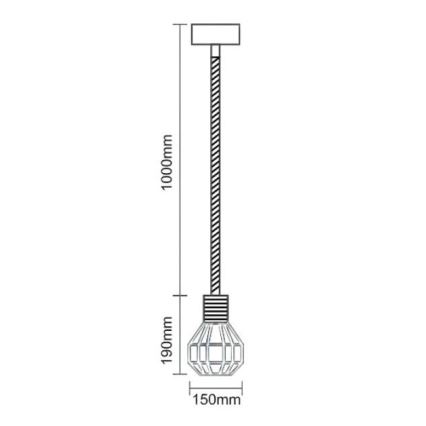 Luster na lanku 1xE27/60W/230V pr. 15 cm
