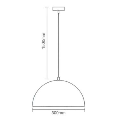Luster na lanku 1xE27/60W/230V pr. 30 cm biela