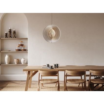 Luster na lanku 1xE27/60W/230V priemer 50 cm masív/dýha/kaučukovník