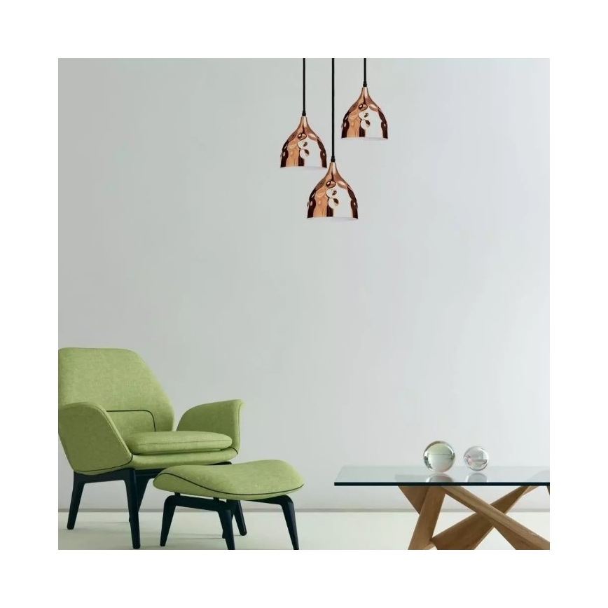 Luster na lanku 1xE27/60W/230V rosegold