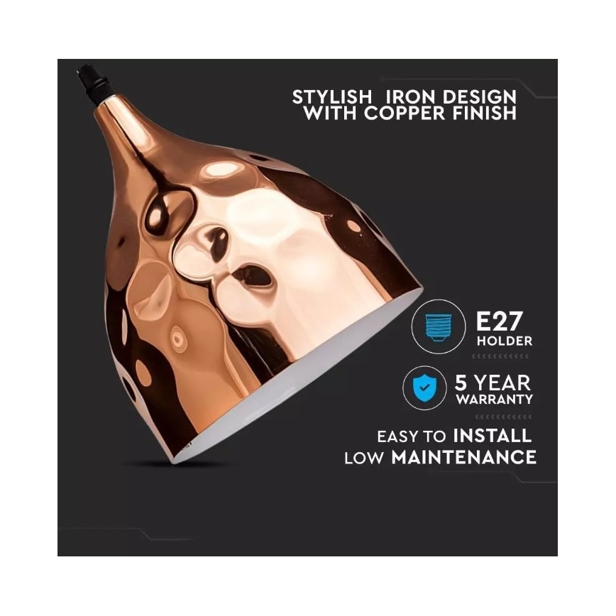 Luster na lanku 1xE27/60W/230V rosegold