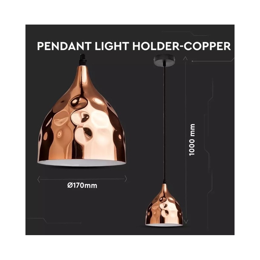 Luster na lanku 1xE27/60W/230V rosegold