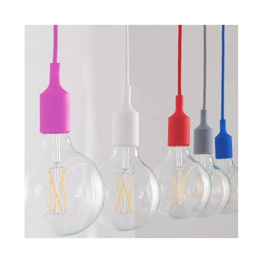 Luster na lanku 1xE27/60W/230V ružová