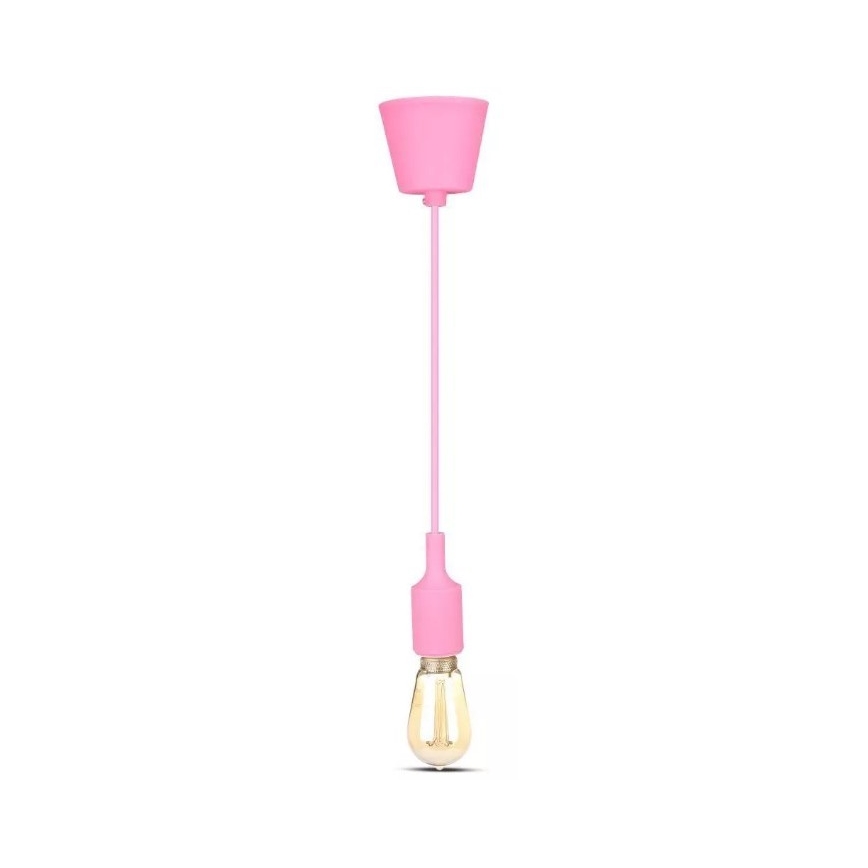 Luster na lanku 1xE27/60W/230V ružová