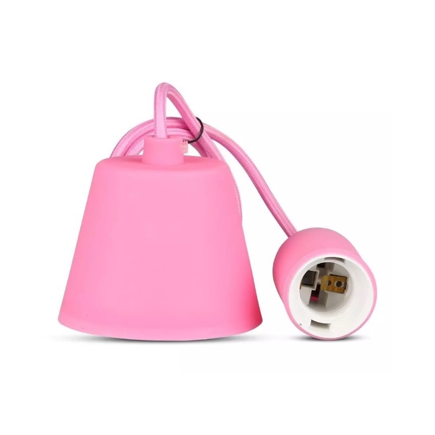Luster na lanku 1xE27/60W/230V ružová