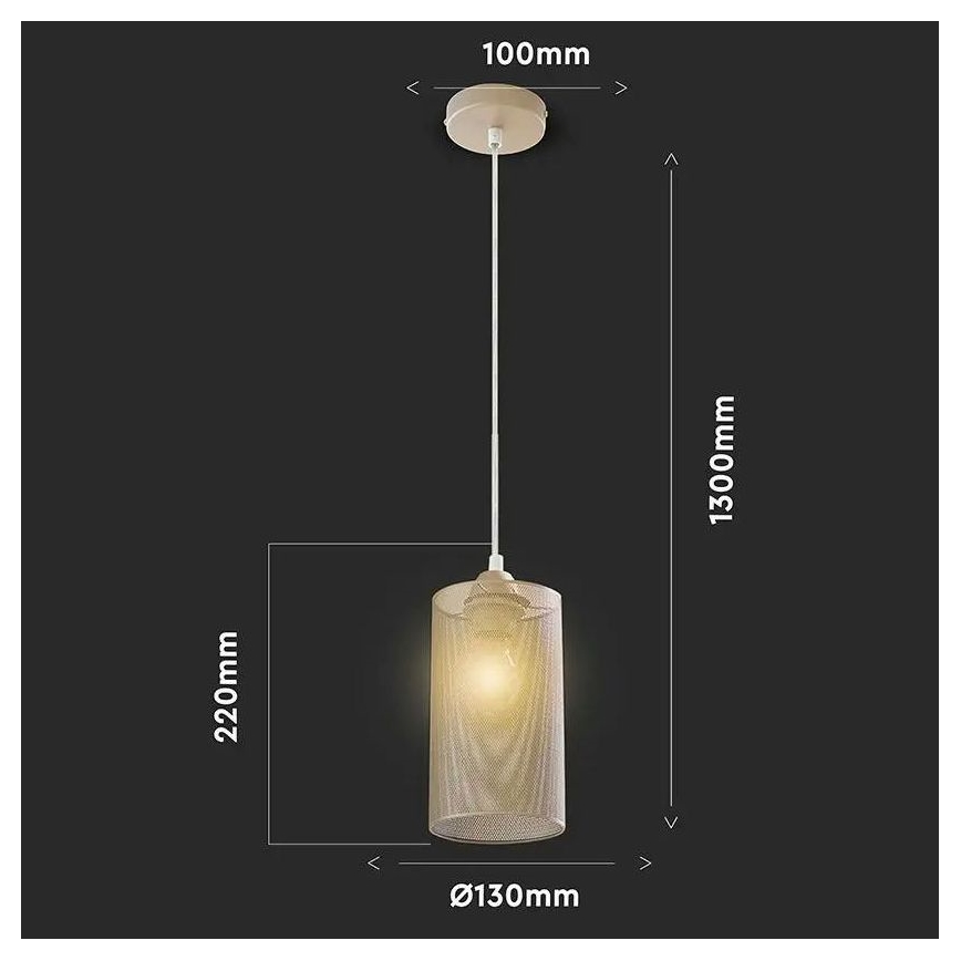 Luster na lanku 1xE27/60W/230V zlatá