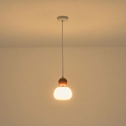 Luster na lanku 1xG9/7W/230V biela/hnedá