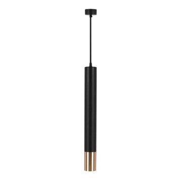 Luster na lanku 1xGU10/35W/230V 50 cm čierna/zlatá