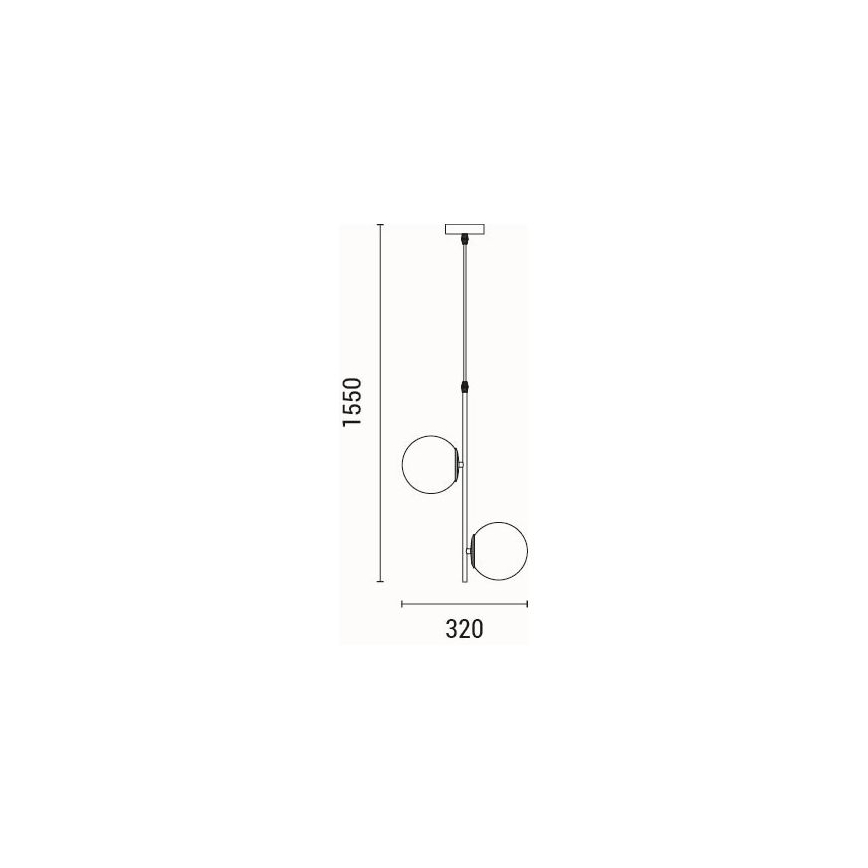 Luster na lanku 2xE27/40W/230V mosadz
