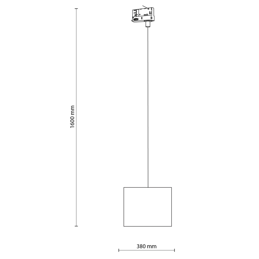 Luster na lanku do 3-fázového lištového systému TRACER 1xE27/15W/230V pr. 20 cm čierna/biela