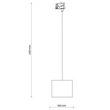 Luster na lanku do 3-fázového lištového systému TRACER 1xE27/15W/230V pr. 20 cm čierna